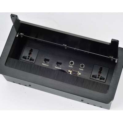 clamshell desktop power data outlets for office furniture system